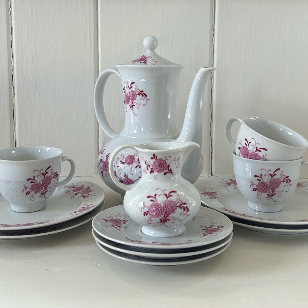 Vintage Seltmann Weidan Bavarian Porcelain Coffee Pot Dessert Set